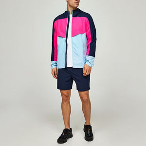 ชุดเซ็ตเสื้อแจ็คเก็ตกันลมและกางเกงขาสั้นกันน้ำพิมพ์โลโก้ตามสั่งสำหรับกิจกรรมกลางแจ้ง  ไซส์ใหญ่  ขั้นต่ำในการสั่งซื้อน้อย - Product Image 1