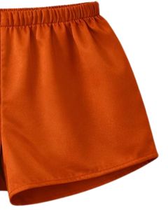 Burnt Orange Satin Camisole Shorts Set Women Sleepwear <b>Lace</b> Trim Spaghetti Strap Soft Breathable Summer Nightwear Pajama Set - Product Image 6
