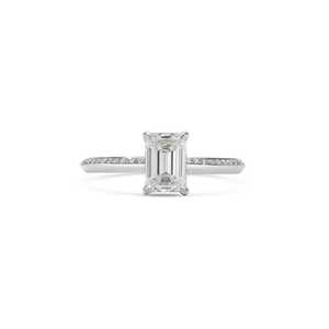 Magnifique bague solitaire en moissanite 2 carats taille émeraude pour femme, en argent 925 original, cadeau de promesse « Tu et moi » pour les amoureux - Product Image 4
