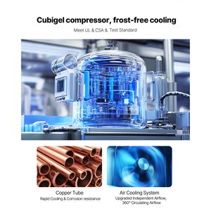 48\" Commercial Kitchen Refrigerator 12.5 Cu. Ft Sandwich Prep Refrigerated <b>Table</b> Mega Top Food Prep <b>Fridge</b> for 18 Pans Cutting - Product Image 3