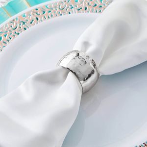 Ensemble d'anneaux de serviette en aluminium argenté pour les espaces de repas modernes, offrant un design artistique et une élégance fonctionnelle - Product Image 4