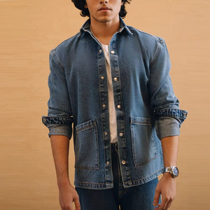 Chemise en jean pour homme de haute qualité, respirante, avec personnalisation OEM, légère, 100% coton, style luxueux, impression vintage - Product Image 5