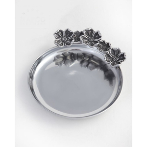 Flowers Designer Stainless Steel Silver Shiny Polished Gorgeous Look Round Shape Food Serving Bowl Wedding <b>Table</b> Centerpieces - Product Image 1