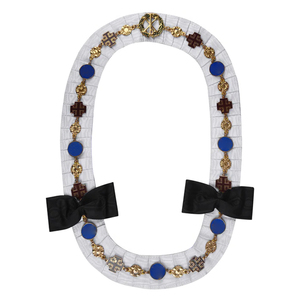 Chaîne de badges métalliques personnalisés avec perles émaillées à motif croisé, épingle de sûreté sans nickel, badges de luxe pour la promotion - Product Image 3