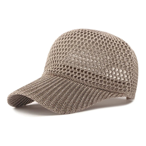 Gorra de béisbol unisex de malla de 6 paneles, color sólido, transpirable, ajustada, para adultos, uso casual, primavera, verano, sombrero para exteriores, gorras de malla al por mayor - Product Image 1