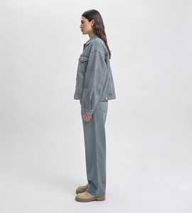 Custom Denim 2-Piece Jeans <b>Jacket</b> and Pants Set Wash Fashion Jeans Logo <b>Jacket</b> Pants Autumn Denim Sets Manufacturer - Product Image 3