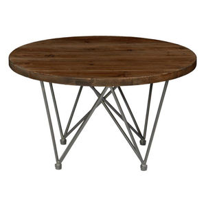 Attractive Design <b>Round</b> Metal And Wooden Coffee <b>Table</b> Black And Natural Finished <b>Dining</b> <b>Table</b> In Cheapest Prices - Product Image 1