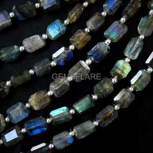 Cuentas de Labradorita facetadas brillantes, pepitas sueltas de Labradorita natural de 5x7-6x8MM para fabricación de joyas al por mayor - Product Image 2