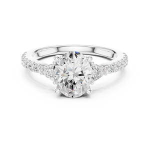 Anillo de Compromiso, Boda o Promesa SATVIK RATNA con Diamante Cultivado en Laboratorio de Corte Ovalado de 1.5 CT, Chapado en Oro de 14K, Certificado IGI, Regalo de Lujo - Product Image 5