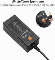 Alimentation universelle AC-DC 45W 5V-15V 3A avec 10 prises DC pour haut-parleurs, tablettes et autres appareils électroniques domestiques