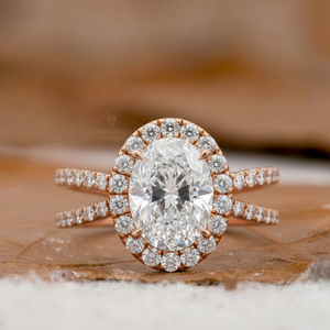 Anillo de Compromiso Solitario SHREERAJ con Certificado IGI, Corte Ovalado Personalizado, Oro Sólido de 14K, Diamante Cultivado en Laboratorio VVS Original, para Boda - Product Image 1
