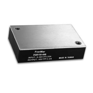 Convertisseur DC-DC 24V 6.3A 150W, entrée 18-75V, sortie 18-75V, logique marche/arrêt à distance, négatif, avec inserts de montage M3x0.5 - Product Image 1