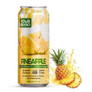 Jugo de Piña Saborizado en Lata de 500ml, Precio de Fábrica, Muestra Gratis, OEM/ODM, Marca Privada, Proveedor de Fábrica en Vietnam - Product Image 1
