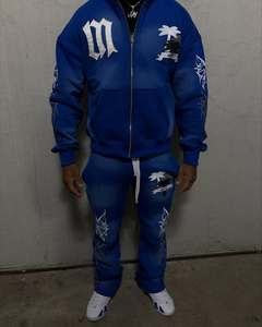 Ensemble sweat à capuche et pantalon de survêtement vintage 100 % coton épais, broderie logo personnalisée, survêtement d'hiver XL - Product Image 6