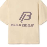 BULKBEAR Kaos Pria 100% Katun Lengan Pendek O-Neck Kasual Regular Fit Cepat Kering Bernapas Ringan Rajutan