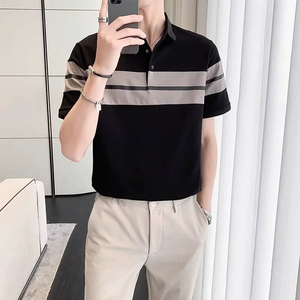 Short Sleeve Mens Plus Size Polo Shirt High Quality Breathable Casual Wear Solid Color Cotton <b>Classic</b> Business Polo Shirt Top - Product Image 3