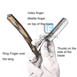 New Arrival High Quality Stainless Steel & Wood Handle <b>Straight</b> Shaving <b>Razors</b> for Barber Use Durable Face Shavers Made Pakistan - Product Image 5