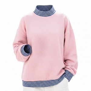 Sweat-shirt à col montant surdimensionné personnalisé avec broderie frontale, doublure polaire en coton et polyester doux, pour l'hiver, style décontracté - Product Image 5