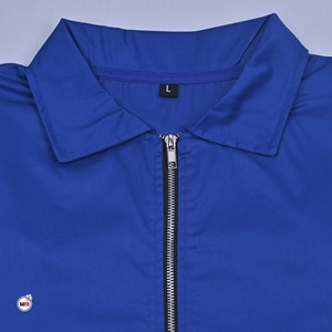 Blue Short Sleeve Bomber <b>Jacket</b> Women's Crop Zipper Front Solid Color Turn-down <b>Collar</b> Breathable Trendy Polyester Summer Style - Product Image 6