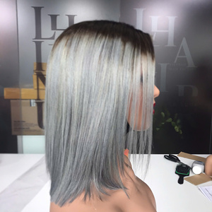 Peluca de Cabello Humano Premium Super Double Drawn Color Gris Ombre, Cabello Virgen Vietnamita Crudo, Envío Rápido, Calidad de Lujo - Product Image 2