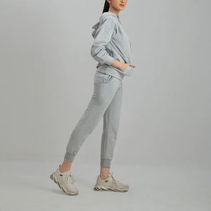 Conjuntos Deportivos de Invierno para Mujer, Color Sólido, Personalizados, al por Mayor de Fábrica OEM, Transpirables, Casuales, Sudaderas con Capucha y Pantalones Deportivos, 100% Algodón Felpa - Product Image 3