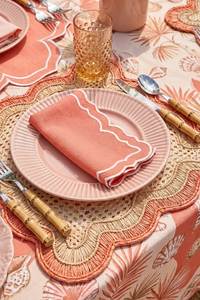 Garden Vibe Straw Woven Dining <b>Placemat</b> Square Palm Fiber Charger Premium Quality Festive Banquet Decoration Pack Set - Product Image 5