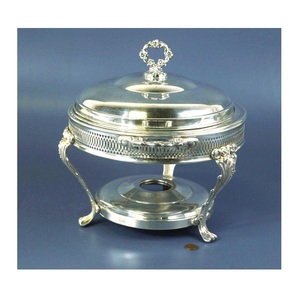 Luxury Metal Chafing Dish Stainless Steel Buffet Food Display Round Metal Chafing Dish - Product Image 1