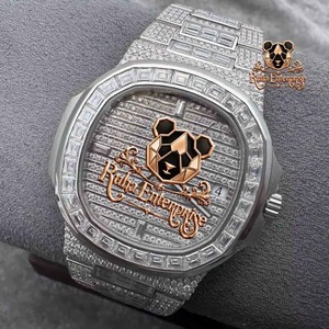 Montre Hip Hop en acier inoxydable avec cadran en strass et affichage analogique pour hommes, disponible au meilleur prix - Product Image 6