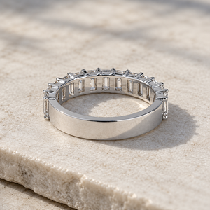 Lab Grown Diamond Eternity Band 14K Gold Emerald Cut 2.07CT VVS1-VVS2 Clarity Wedding <b>Ring</b> Rhodium Plated Yellow/Rose Options - Product Image 4
