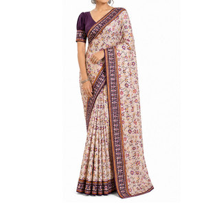 Sari pour femme élégant, tenue traditionnelle indienne drapée, broderie ethnique, robe de cérémonie, tenue de fête - Product Image 1