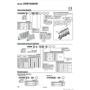 SMC Pneumatics VDW23-5G-3-H Manifold <b>Pneumatic</b> <b>Parts</b> - Product Image 1
