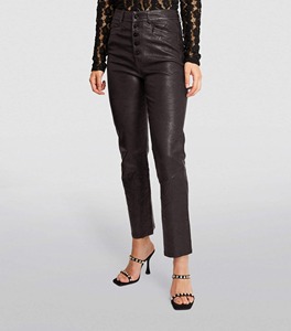 Pantalones de cuero para mujer a la moda, material suave y duradero, ajuste cómodo, pantalones de cuero para mujer de alta calidad - Product Image 2