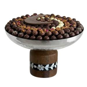 Bol et plateaux à dessert en chocolat de luxe faits à la main, dernier design, pour mariages et décoration intérieure, avec support métallique moderne - Product Image 6