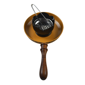 Brûleur d'encens en acier inoxydable de haute qualité, avec revêtement en poudre et finition en résine, poignée en bois et base antidérapante - Product Image 5