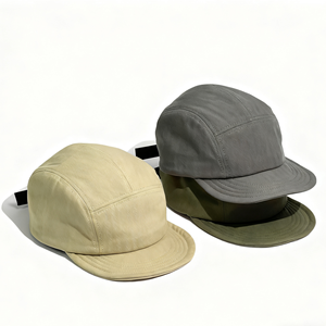 Casquette de baseball ajustée à visière plate avec logo personnalisé en relief, 100% coton, 5 panneaux, décontractée, pour le sport et les activités de plein air - Product Image 1