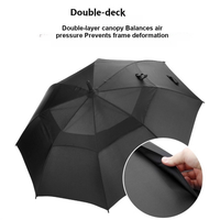 Parapluie automatique à double auvent ventilé avec logo personnalisé en fibre de verre pour le golf, cadeaux d'entreprise, concessionnaires automobiles
