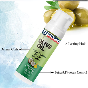 Mousse coiffante à l'huile d'olive à tenue forte pour femmes aux cheveux bouclés, sans résidus, mousse brillante pour boucles - Product Image 3