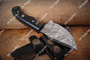 Couteau de chasse de luxe à lame fixe en damas forgé à la main, manche en os de chameau, personnalisable, vente en gros, OEM, pour la chasse, le camping, l'EDC, la survie - Product Image 4