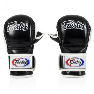 ถุงมือชก MMA Fairtex คุณภาพพรีเมียม หนังแท้ ปรับขนาดได้ บรรจุภัณฑ์ปรับแต่งได้ สีดำ - Product Image 5