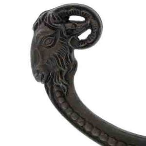 Gancho de metal para pared Iron Catyed, resistente, de hierro fundido negro, diseño de doble gancho, Ulysses, gancho doble de hierro fundido - Product Image 3