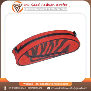 Trousse à crayons imprimée zèbre rouge et noir, pochette à stylos à double fermeture éclair, organisateur à deux compartiments pour l'école, le collège, sac de papeterie - Product Image 6