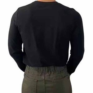 T-shirts de sport pour homme à manches longues, haute qualité, 100% coton, séchage rapide, style décontracté, couleur unie, t-shirt de haute qualité - Product Image 2