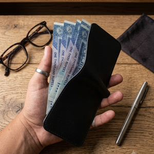 Portefeuille Bifold <span class=keywords><strong>Homme</strong></span> en Cuir Pur Fait Main de <span class=keywords><strong>Luxe</strong></span>, <span class=keywords><strong>Porte</strong></span>-Cartes Fin, Vente en Gros, Portefeuille Personnalisé avec Logo - Product Image 3