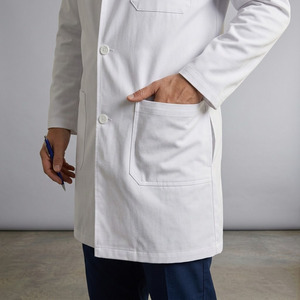 Bata de laboratorio médica para hombre, larga, de polialgodón, uniforme de hospital, corte regular - Product Image 3