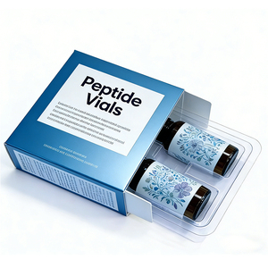 Boîte vide pour flacons de peptides, finition mate, pour 2 flacons, emballage rigide en papier, flacons en verre de 3 ml/5 ml/10 ml, avec insert en plastique - Product Image 4