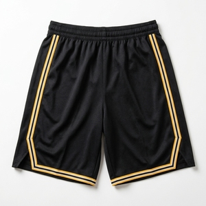 Oferta Especial: Conjunto de Uniforme de Baloncesto Personalizado con Ribete Negro y Dorado, Sublimado, de Malla, Sin Mangas, para Equipo, con Tecnología de Absorción de Humedad - Product Image 5