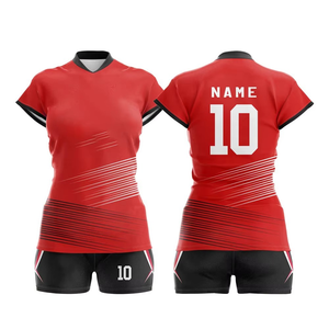Conjuntos de Uniformes de Voleibol Personalizados para Mujer, Ligeros, de Poliéster, Transpirables, de Secado Rápido, con Nombre de Equipo Profesional, Parte Delantera Corta, OEM, ODM - Product Image 3