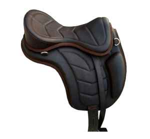 Directo de Fábrica, Silla de Montar Inglesa sin Arzón de Cuero Sintético y Ante con Herrajes Niquelados, Tallas 14-18, Producto de India - Product Image 4