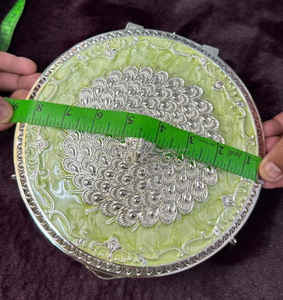 Bandeja para Frutos Secos/Caja para Joyas de Plata Alemana con Diseño Esmaltado, Metal Duradero y Terciopelo, Caja de Regalo - Product Image 1