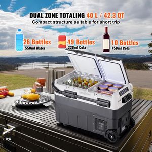Frigorifero Portatile per Auto 12 Volt con Doppia Zona da 40 L / 42,3 qt, Spina EU, Temperatura Regolabile 4-68°F, Congelatore - Product Image 2